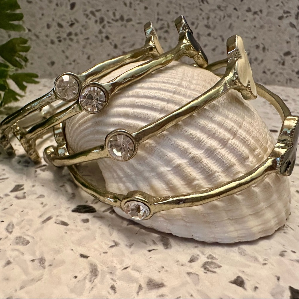 4 pc bangle set in enamel & rhinestone - Picture 3 of 4